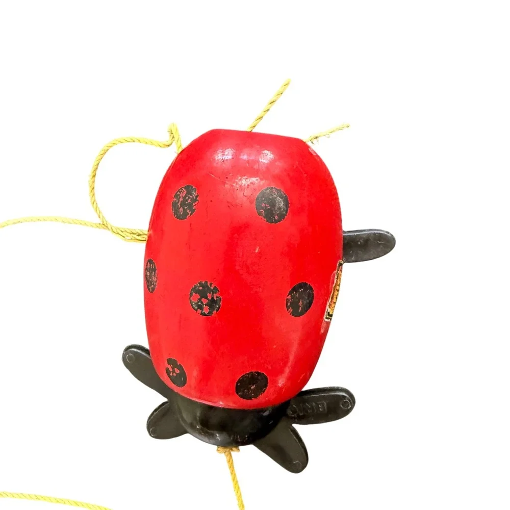 Vintage BRIO Ladybug‎ Wooden Pull Toy Made in Sweden Scandinavian Classic